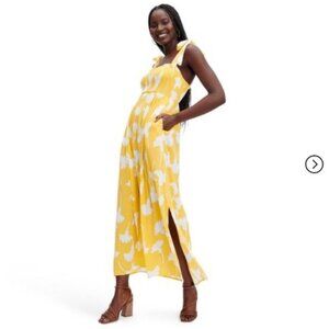 Diane Von Furstenberg for Target Smocked Tie Strap Ginkgo Yellow Midi Dress